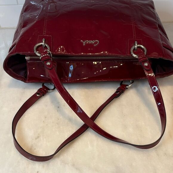 Coach Bag Purse Handbag Pocketbook EW Gallery Embossed High Gloss Patent Leather - Picture 11 of 16